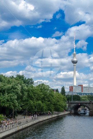 Berlin, view on Berlin Television Tower, sunny day - Stock Media Bay