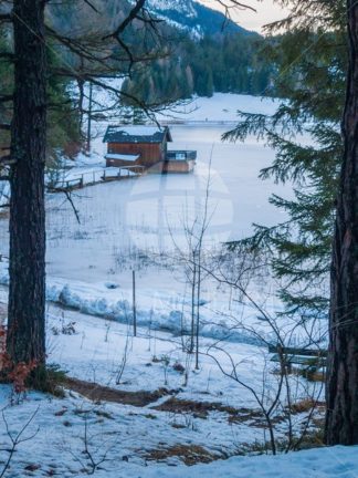 Winter in Bavaria, Lake and Hut - Stock Media Bay